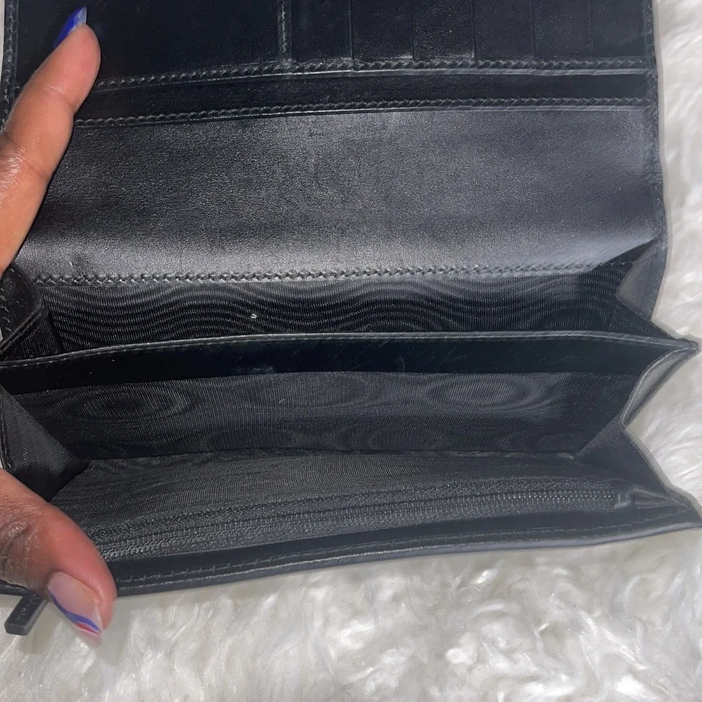 GUCCI VINTAGE CRYSTAL GUCCISSIMA GG INTERLOCKING PVC LEATHER LONG WALLET ITALY - Picture 9 of 17